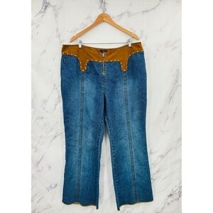 R009 US Polo Assn Vintage Suede Wide Flare Leg Jeans